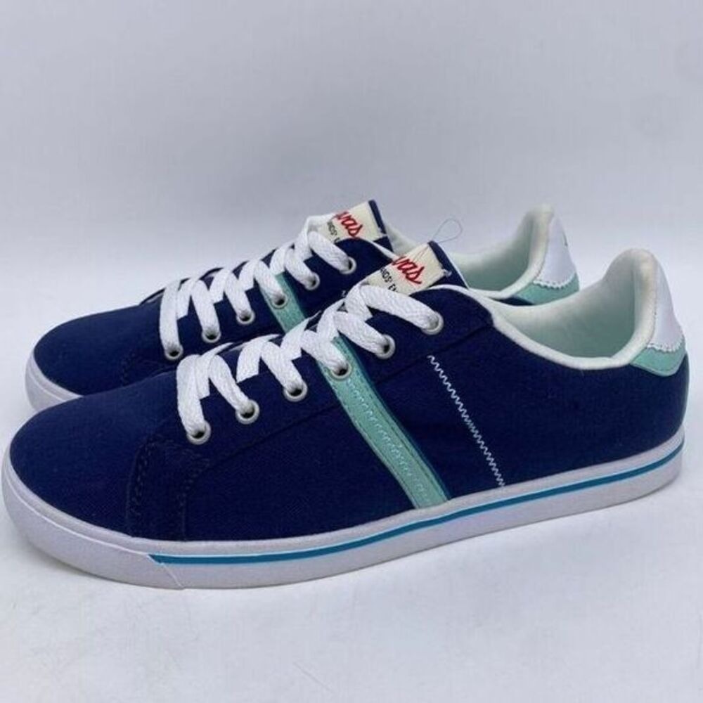 Lands End Shoes Womens 6B Deep Sea Canvas Casual Sneakers Walking 4526 Ladies